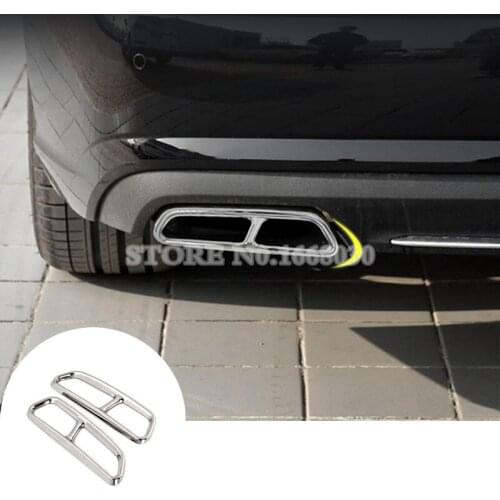 Rear Exhaust Muffler Tail Pipe Cover 2pcs For Audi A6 S6 2015-2018 Car accesories interior Car decoration
