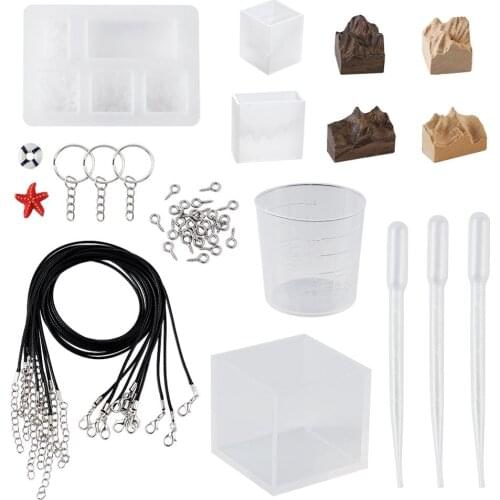 Pandahall 1Set DIY Necklaces Keychain Kits Silicone Mould for Handmade Keychain Necklace Pendant Bracelet Jewelry Making Tool