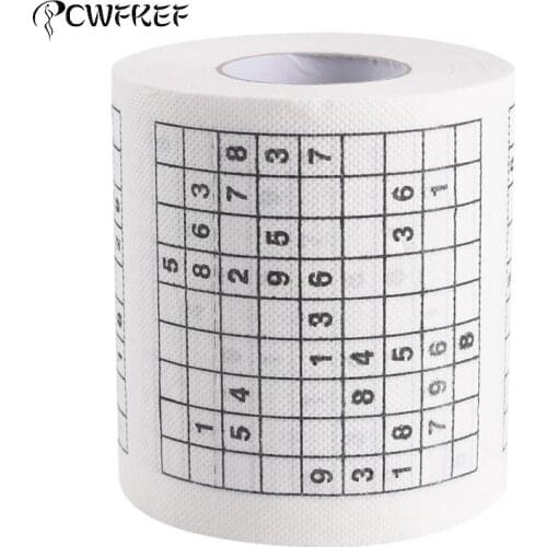1 Roll 2 Ply Number Sudoku Printed WC Bath Funny Toilet Paper Tissue Bathroom Supplies Jag Gift Drop Shipping 30m