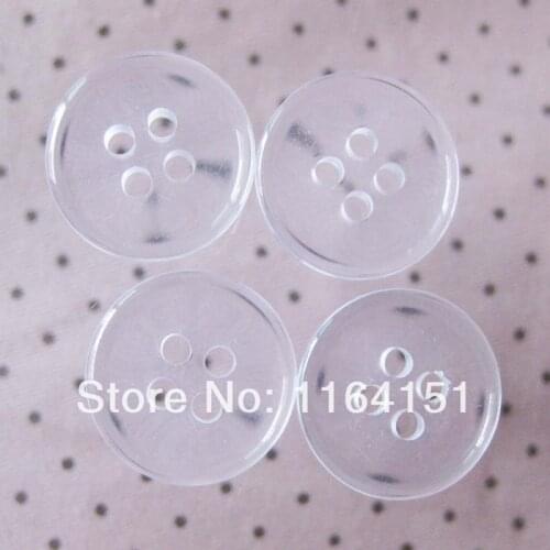 100pcs 15MM Transparent Buttons & Shirts Button Resin Button Bulk Crafts Supplies Baby Children Clothing 4-Hole Button