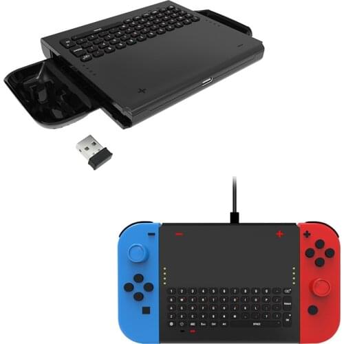 2.4G Wireless Gamepad Chatpad Message Keyboard Fingerboard for Nintendo Switch NS USB Rechargable Handheld Remote Control Keypad