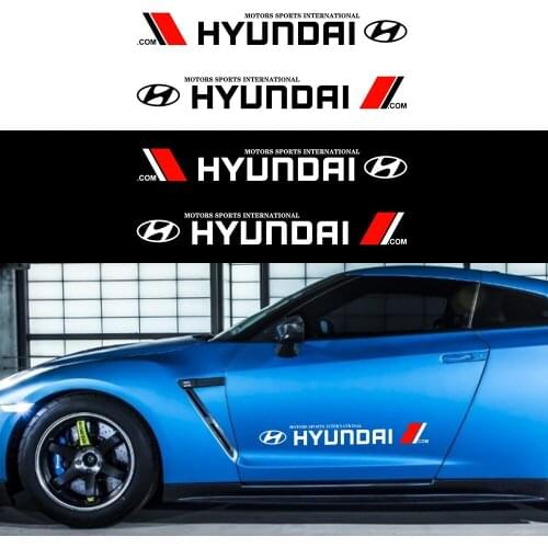 2Pcs Car Door Side Stickers Body Decals Car Logo Decal Styling for Hyundai Santa Fe Sonata Solaris Azera Creta Auto Accessories