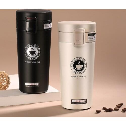 380ml Double Stainless Steel 304 Coffee Mug Leak-Proof Thermos Mug Travel Thermal Cup Thermosmug Water Bottle For Gifts