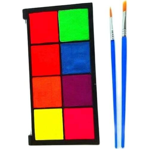 8 Color Fluorescent Painting UV Eyeliner Palette Non-Toxic Washac Custom Color Body Face Painting
