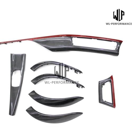 F30 Car Interior Accessories Door Veneer Red Edge Carbon Fiber Replacement For BMW 3 Series 320i 328i 335i Car Body Kit 2012-UP