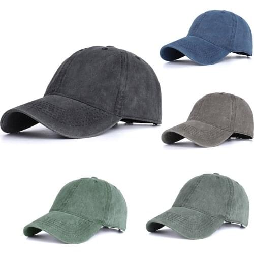 Solid Color Baseball Cap Summer Outdoor Washed Cotton Caps Retro Distressed Hat Adjustable Mens Baseball Cap Unisex Casual Hats