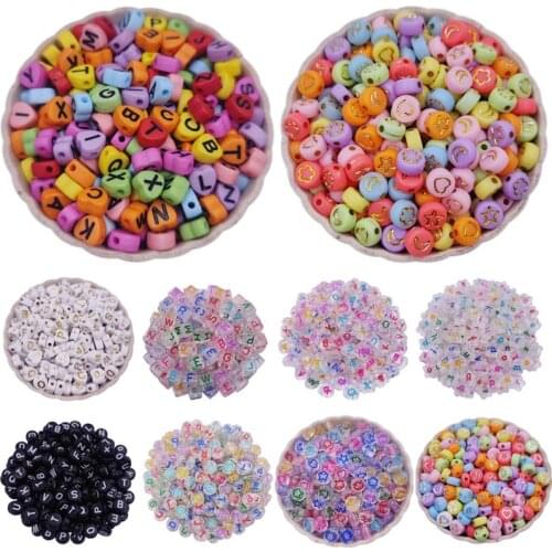 7-11mm 10-50Pcs Colorful Letter Beads DIY For Jewelry Making Necklace Bracelet Pendant