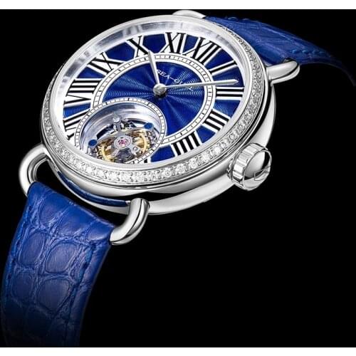 Seagull Ladies Watch Manual Tourbillon Mechanical Watch Leather Strap Waterproof Mechanical Watch Business Sapphire Watch