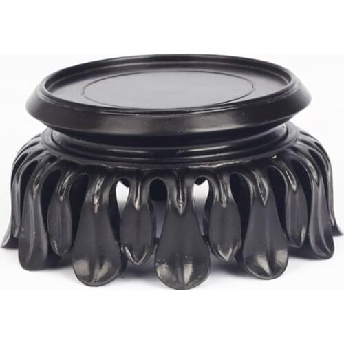 Ebony base lotus carved wooden base wood tray porcelain vase wood wooden mahogany crafts ornaments stand free-shipping