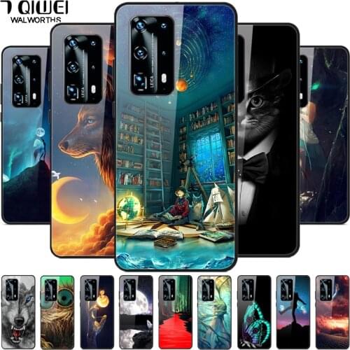 For Huawei P40 Pro Case P40Pro Tempered Glass Hard back cover For Huawei P40 case Luxury Fundas for Huawei P 40 Lite Phone Cases