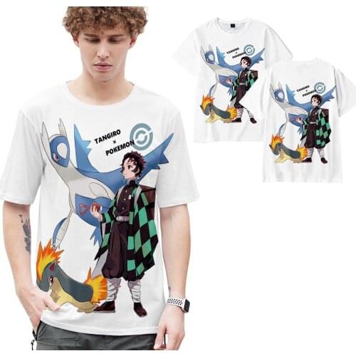 Japanese Anime Demon Slayer T Shirt Men Women Ulzzang Harajuku Shirt Cartoon Graphic Kimetsu No Yaiba Kawaii Tops Unisex