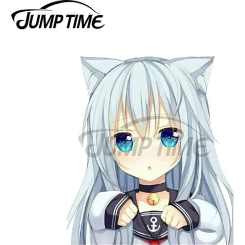 JumpTime 13 x 4.3cm For Manga Girl Vinyl Car Stickers Personality Decal Surfboard Waterproof JDM Car Assessoires