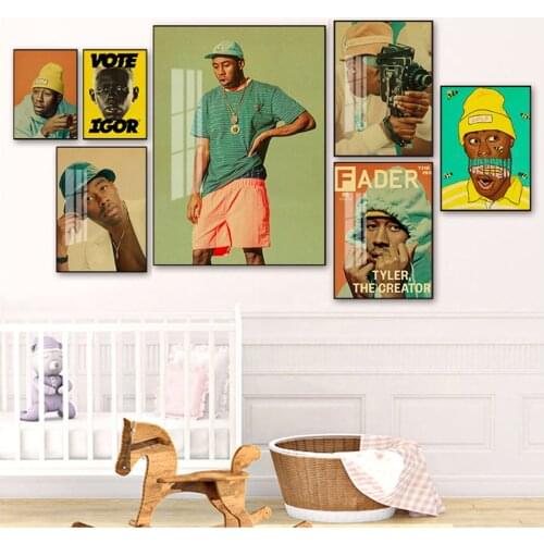 Painting Wall Art for home/bar Decors Famous Singer Tyler The Creator Poster Retro Vintage Poster Kraft Paper
