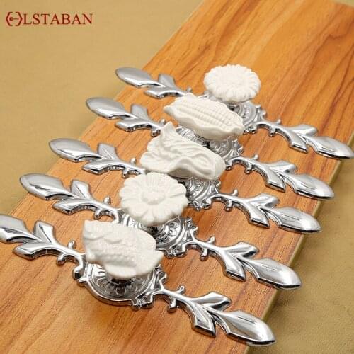 LSTABAN Nordic Modern Minimalist Cupboard Wardrobe Drawer Shoe Cabinet Wine Cooler White Cartoon Single Hole Bright Chrome Knobs