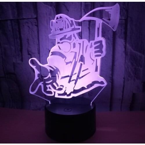 Fireman 3d Small Night Light Gift Colorful Touch Remote Control 3d Light Fixtures Luminaria De Mesa Usb Led Kids Lamp