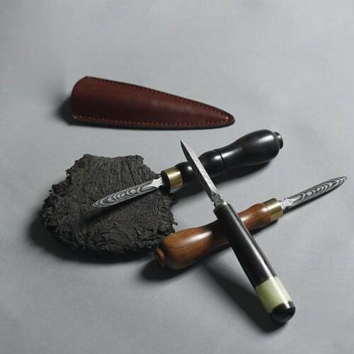 Sandalwood Metal Tea Knife Accessories Prying Thickening Green Chinese Tea Knife Handmade Copper Caja De Te Teaware DG50TNC