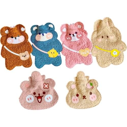 Cute Cartoon Hot Water Bottle Bag Winter Plush Hand Warmer Female Portable Student Rabbit Ears Double Layer Rubber Hot Water Bag