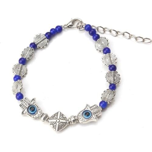 EYE EVIL fashion new colorful beaded bracelet round trendy evil eye colorful charm bracelet for woman man bracelet