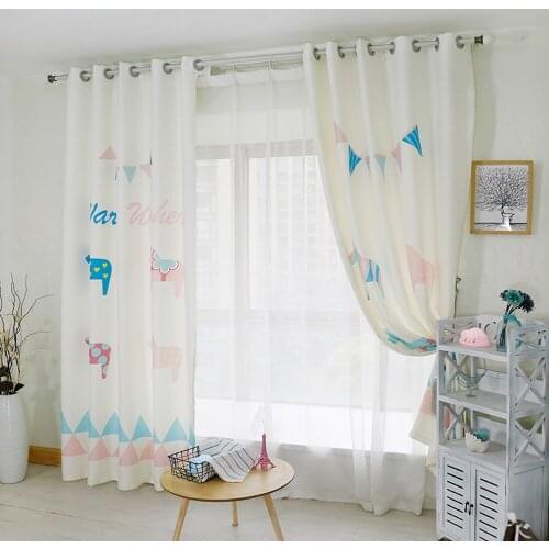 Custom Made 2x Window Drapery Curtain Nursery Kids Children Room Window Dressing Tulle Hook Grommet 200x260cm Pony Horse White