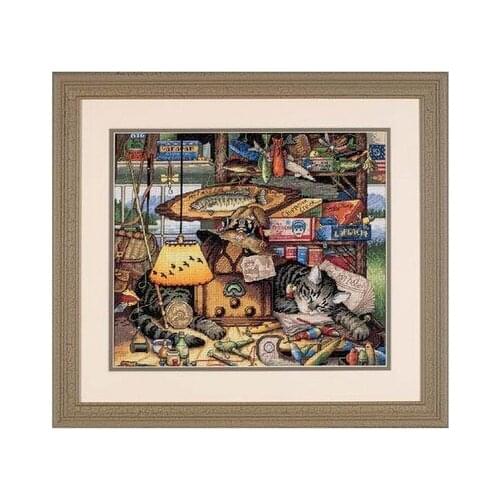 14/16/18/27/28 Top Quality Lovely Counted Cross Stitch Kit Max in The Adirondacks Kitty Cat Sleeping dim 35088