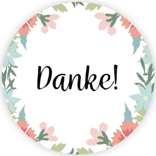 DouxArt 100pcs Danke Stickers, 40MM Garland Marriage Baptism Communion Wedding Celebration Handmade Gift Labels Seals Q006