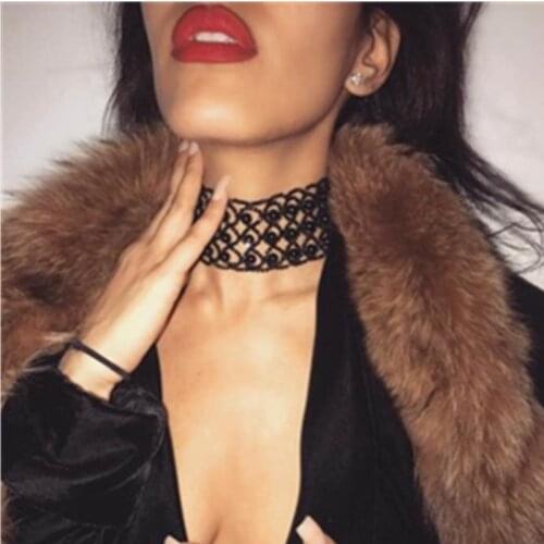 Delicate Exquisite Pearl Woman Neck chain Chokers Necklaces Luxurious Rhinestone Fashion Gothic Collar Wide Circular Jewellery