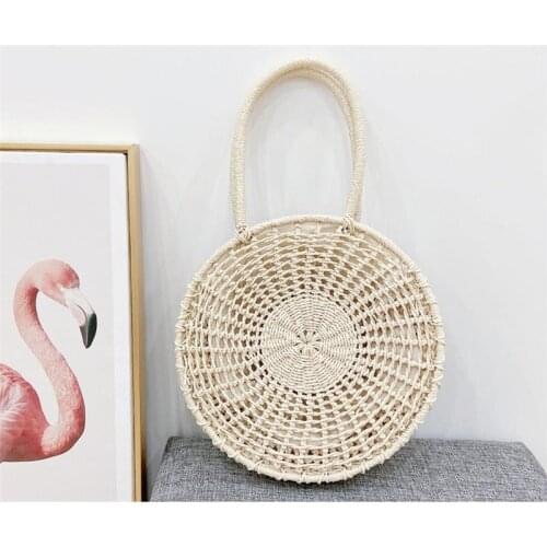 New Female Summer Straw Bag Shoulder Hollow Bag Beach Bag a6327