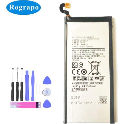 New 2550mAh EB-BG920ABE Phone Battery For Samsung GALAXY S6 G9200 G9208 G9209 G920F G920I G920 G920A G920V G920T G920P Original