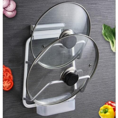 Space Aluminum Kitchen Organizers Rack Pot Lid Holder Kitchen Tool Pot Pan Cover Cover Bracket Storage