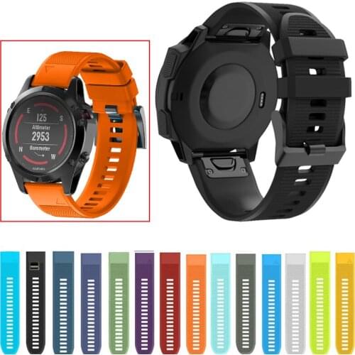 Quick Easy Fit Silicone Sports Watch Band Wristband for Garmin Fenix 5X Plus /Fenix 3 3 HR Sapphire Descent MK1 D2 Bravo Strap