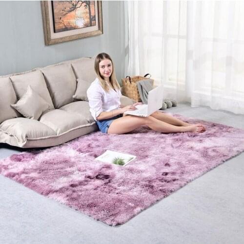 Luxury Gradient Colors Carpets Tie Dyeing Plush Soft Carpets For Bedroom Living Room Anti-slip Floor Mats Kids Room Carpet Rug