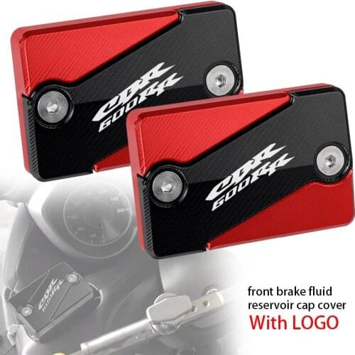 With Logo For HONDA CBR600RR CBR 600 RR 2003-2013 2012 Motorcycle CNC Aluminum Red Brake Fluid Fuel Reservoir Tank Cap Cover