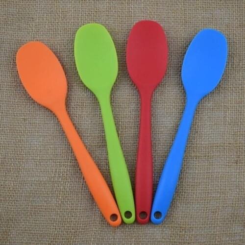 Silicone Long Handle Spatula Non-stick Scraper Spoon Heat Resistant Flexible Spoon Kitchen Cooking Utensil
