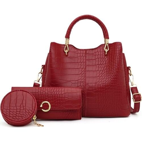 3 Pieces Stone Pattern Composite Bag Designer High Quality Pu Leather Shoulder Crossbody Bags for Women 2021 Purses and Handbags