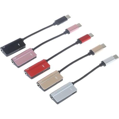 USB Type C Audio Cable 2 In 1 Type-C To 3.5mm Jack Charge Headphone Adapter Type-C Mobile Phone Headset Adapter