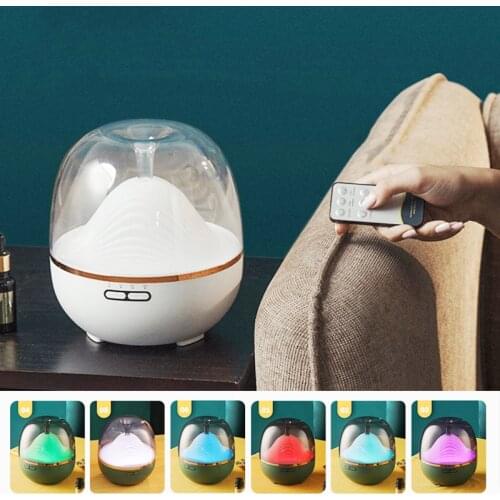 Remote Control Aroma Diffuser Creative Mountain Style DC24V Colorful Night Light Mist Maker 600ML Desktop Air Humidifier