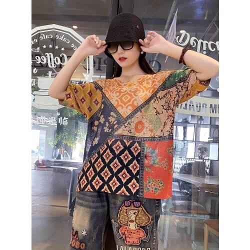 Vintage Hollow Out Graffiti Tops Women Nice Short Sleeve Kawaii Sweater Green Sweater Womens Clothing Nice