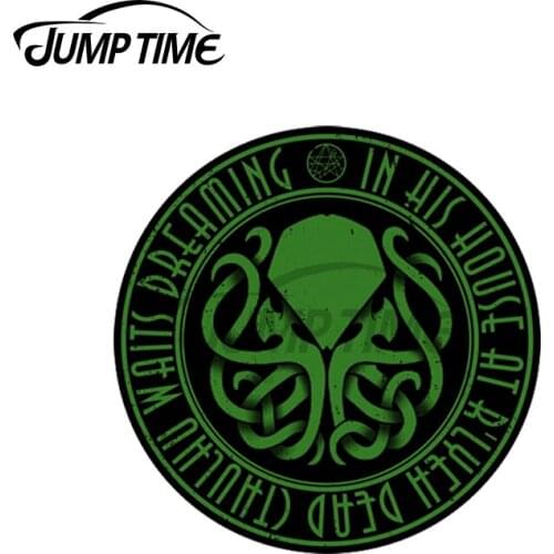 Jump Time 13 x 13cm For Cthulhu Love Craft Circle Car Stickers Waterproof Personality Bumper Trunk VAN SUV Decal Decoration