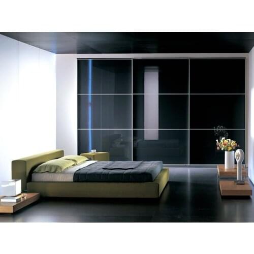 Built in wardrobe with sliding glass door