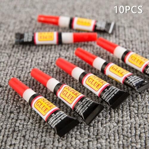 10pcs Liquid Super Glue Instant Strong Bond Leather Wood Rubber Metal Glass Cyanoacrylate Adhesive Stationery Store Nail Gel
