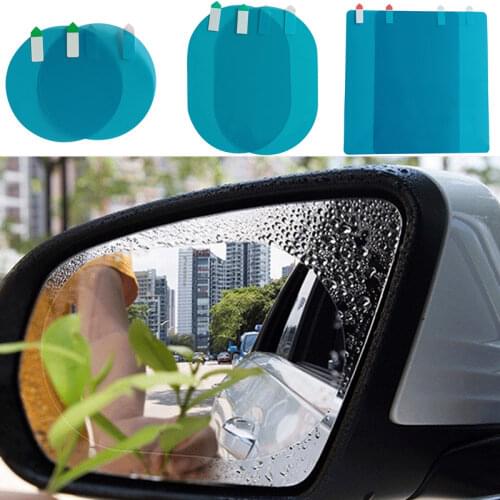 2 Pcs/Set Anti Fog Car Sticker Car Mirror Window Clear Film Car Rearview Mirror Protective Film Waterproof Wholesale