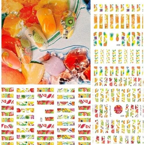 2020 DIY 3D Nail Art Sticker Adhesive Sticker Decals Tool Colorful Furit Image Nail Art Tattoo Decoration Z0333-2
