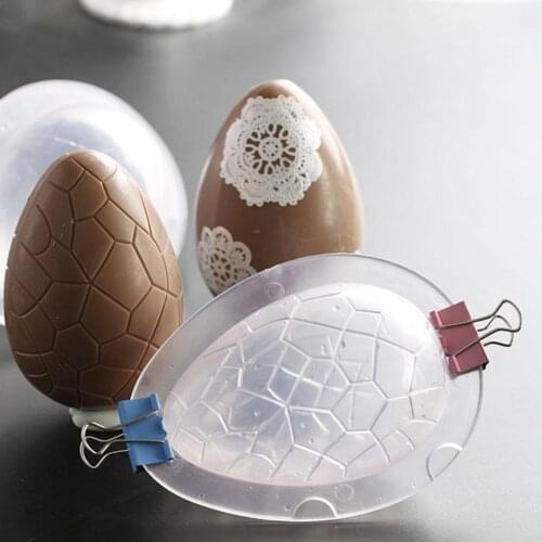 3D Large Easter Egg plastic candy chocolate mould cakes polycarbonate Confectionery mold decorating chocolate tools K0A0