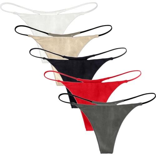 4 Pieces/Pack Women Basic Elastic PantiesThongs T-Back Sexy Large Size Elastic Underwear Briefs Low Waist Bow Panties Lingerie