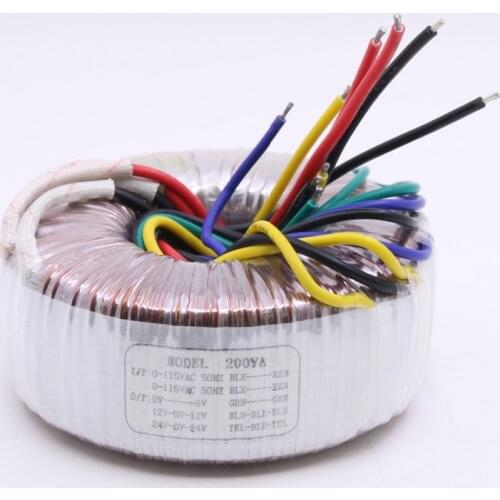 200W Pure Copper Audio Transformer Dual 24V Dual 12V Single 6V Power Transformer For Amplifier Preamplifier