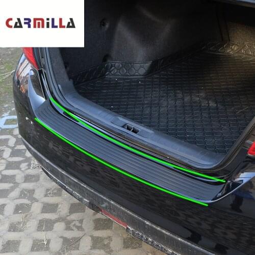 Car Styling Car Rear Protection Trim Trunk Bumper Strip Anti-rub Rubber Strips Trunk Decorative Stickers Accessories