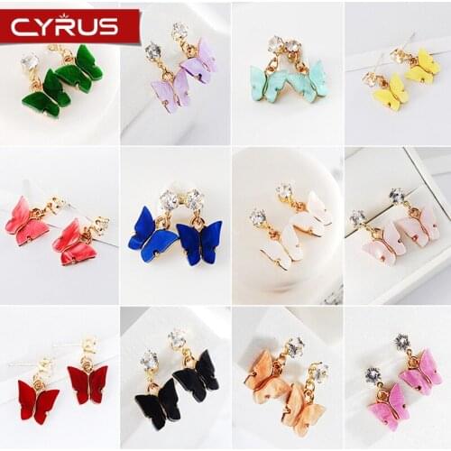 2020 Bohemian Butterfly Earrings Acrylic Sweet Animal Stud Earrings Boho Cute Accessories Weddings Party Girl Gift 2020 Trendy