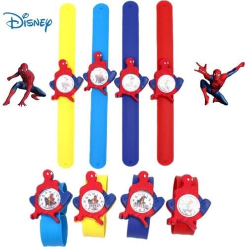 Disney Marvel Spiderman Cartoon Silicone Childrens Watch Anime Boy Girl Quartz Watch Cute Creative Clock Bracelet Birthday Gift