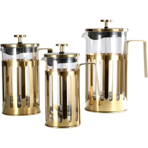 1000ML French Press Coffee Pot With Filter Stainless Steel Borosilicate Glass Coffee Kettle Hand Brewing Kaffee Maker Coffeeware