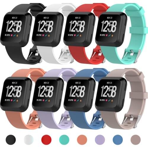 Gosear Adjustable Soft Silicone Replacement Wristband Watch Strap Band for Fitbit Versa Lite Smart Watch Bracelet Accessories